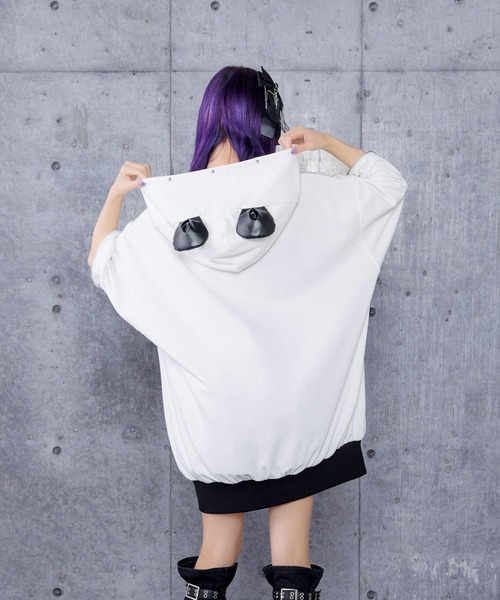 Amilige（アミリージュ） パーカー クマ耳スタッズ付きパーカー