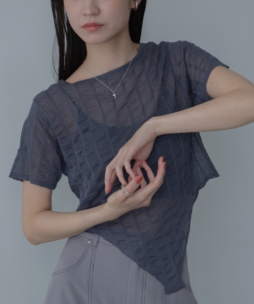 tシャツ フクレストライプシアートップス レディース