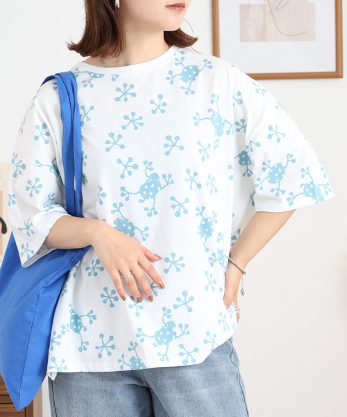 tシャツ 20天竺ドルマン前Pt半袖Tシャツ レディース
