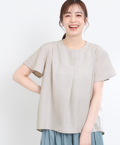 ブラウス シャツ 「E‐QUALITY」ドライタッチスキッパーネックブラウス レディース