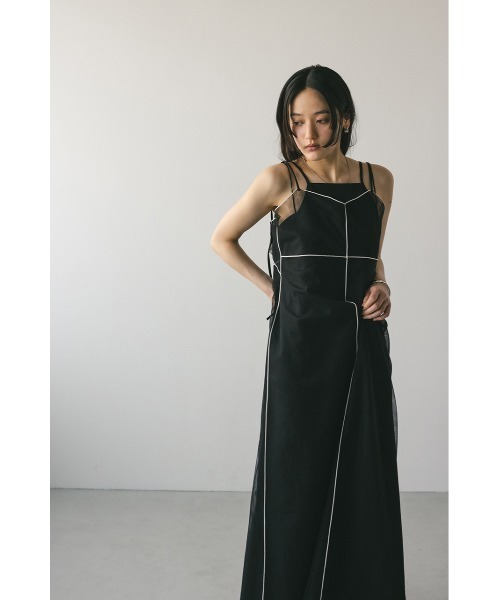 STYLEMIXER ワンピース バイカラーチュールレイヤーワンピース