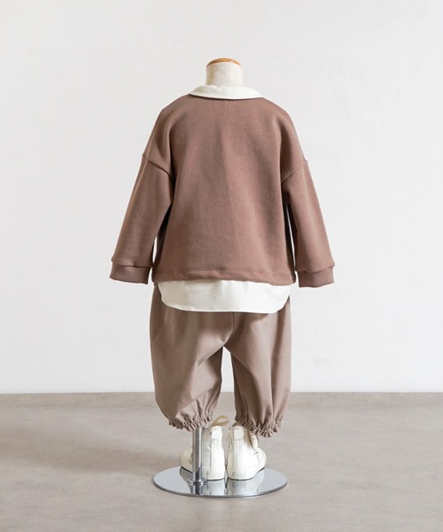 パーカー 「10mois(ディモワ)」ベアマスクレイヤード襟トップス 80・90・100cm キッズ 子供服 男の子 女の子の画像