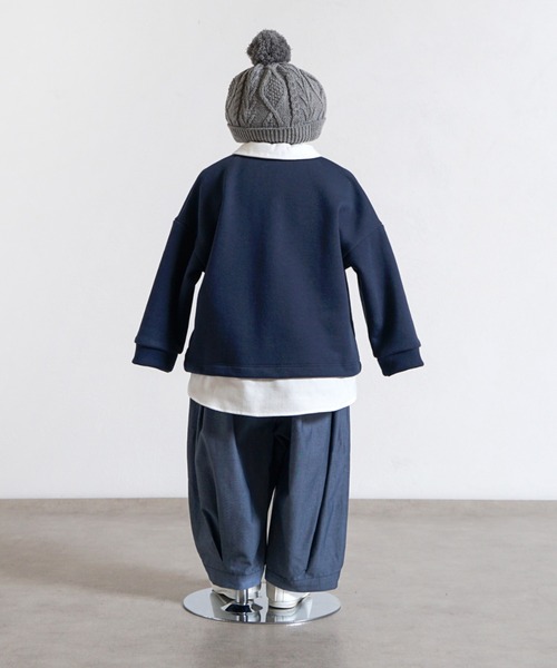 パーカー 「10mois(ディモワ)」ベアマスクレイヤード襟トップス 80・90・100cm キッズ 子供服 男の子 女の子の画像