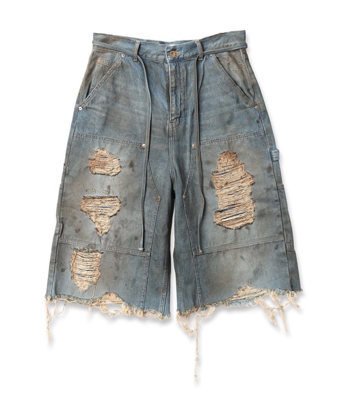 ハーフパンツ ワイドパンツ ジーンズ DOUBLE KNEE DENIM SHORTS メンズ_6