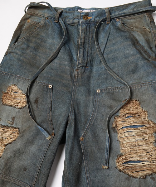 ハーフパンツ ワイドパンツ ジーンズ DOUBLE KNEE DENIM SHORTS メンズ_14