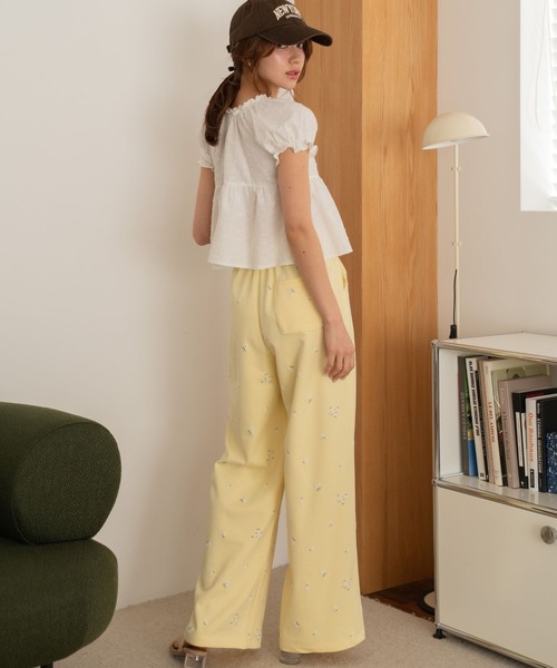 Nu スウェットパンツ ジャージ 「Nu」フラワープリントスウェット