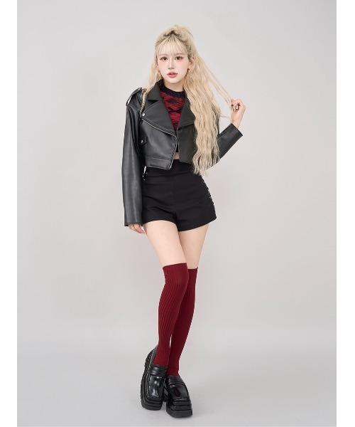 Darich リボンシャギーチェックニットトップス BRN ダーリッチ Darich リボンシャギーチェックニットトップス