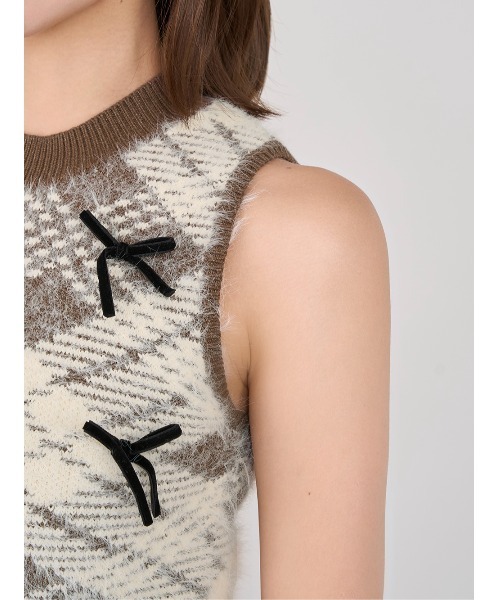 Darich（ダーリッチ） ニット セーター リボンシャギーチェックニット