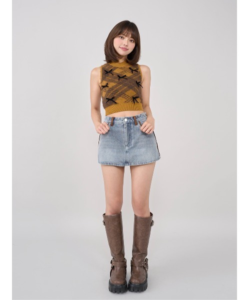 Darich（ダーリッチ） ニット セーター リボンシャギーチェックニット