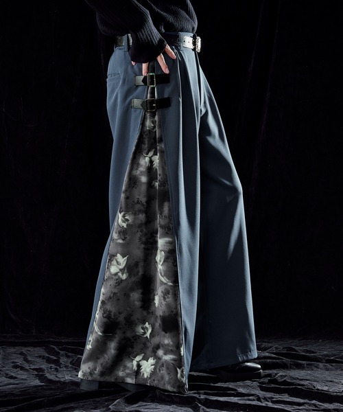 Ellno Loset スラックス 「新色追加」サイドアソートガラワイドパンツ