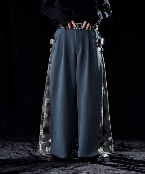 そた出品 Ellno Loset スラックス サイドアソートガラワイドパンツ メンズ