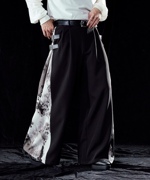 Ellno Loset スラックス 「新色追加」サイドアソートガラワイドパンツ