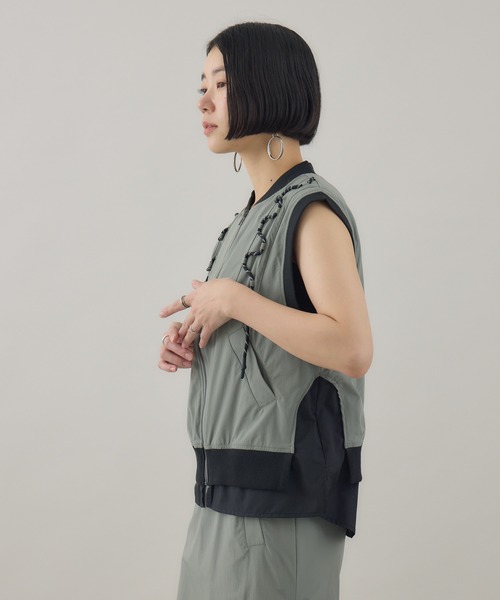 Paradise Picnic ベスト ジレ 33℃ カーブコードミリタリーZIPベスト