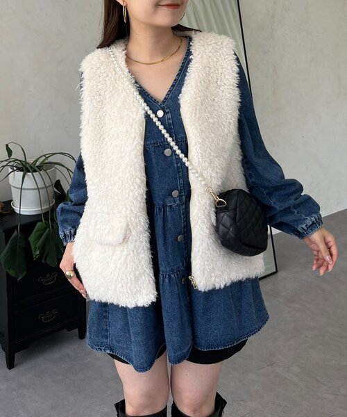 prose verse（プロズヴェール） ベスト ジレ フロントジップカーリー