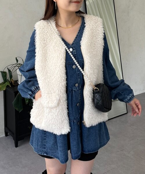 prose verse（プロズヴェール） ベスト ジレ フロントジップカーリー