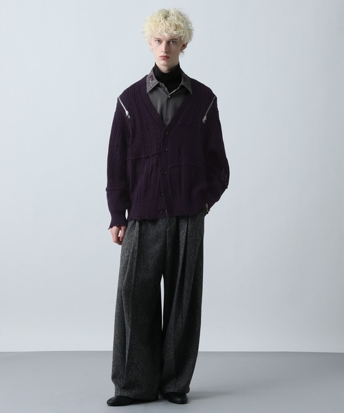 HARE（ハレ） カーディガン BIGダメージZIPカーディガン(HARE) メンズ