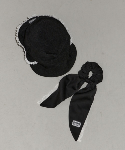 シュシュ ribbon lace chouchou / レース付きサテンシュシュ