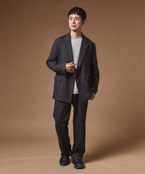 E.4ボタン ダブルブレスト ジャケット＆スラックス セットアップ EDIFICE（エディフィス） ジャケット テーラードジャケット ”MULTI