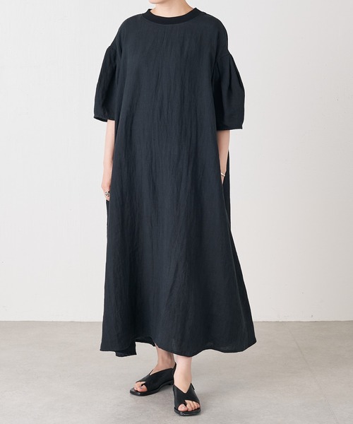 BEARDSLEY（ビアズリー） 7分袖ワンピース 1 ブラック レディース