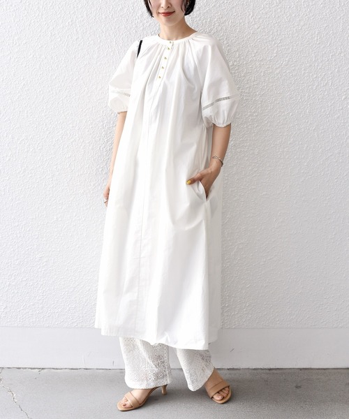 「SHIPS.me」 半袖ワンピース - オフホワイト レディース_画像2