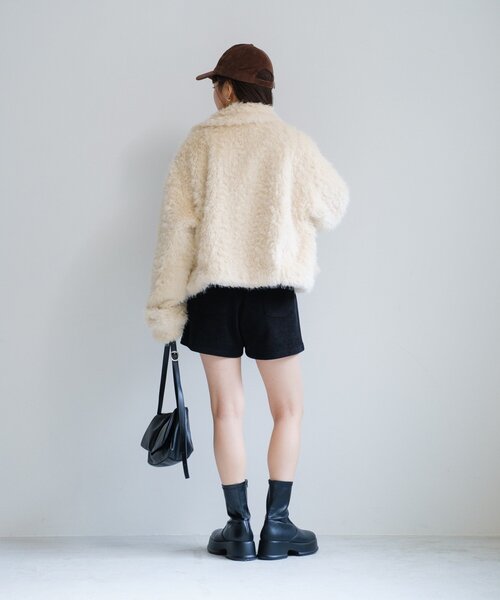 即日発送 新品未使用 Kastane カールミドルファーコート アイボリー Kastane（カスタネ） コート アウター カールミドルファーコート