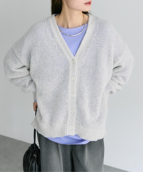 pual ce cin カーディガン 3Gドロップ天竺ニットVネックカーディガン