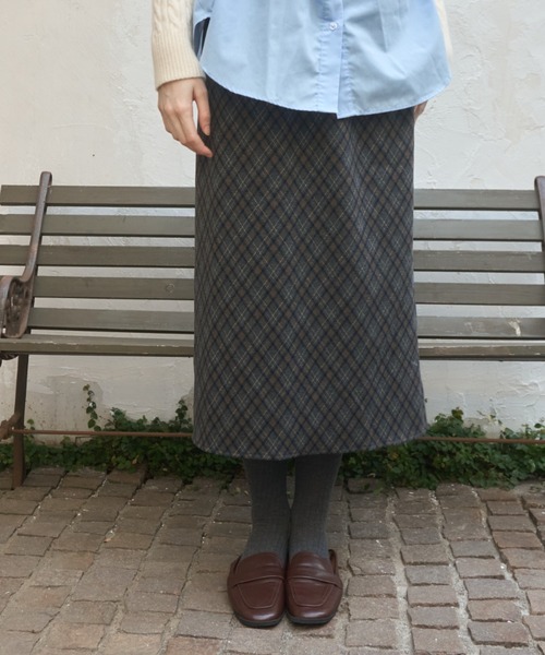 Birthday room（バースデイルーム） スカート ウールロングチェック