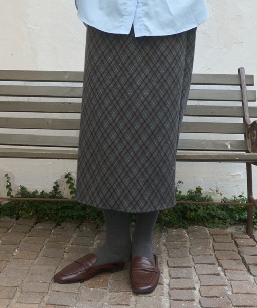 Birthday room（バースデイルーム） スカート ウールロングチェック