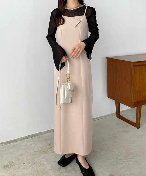 「callautia」 キャミソールワンピース X-LARGE ライトベージュ レディース_画像6
