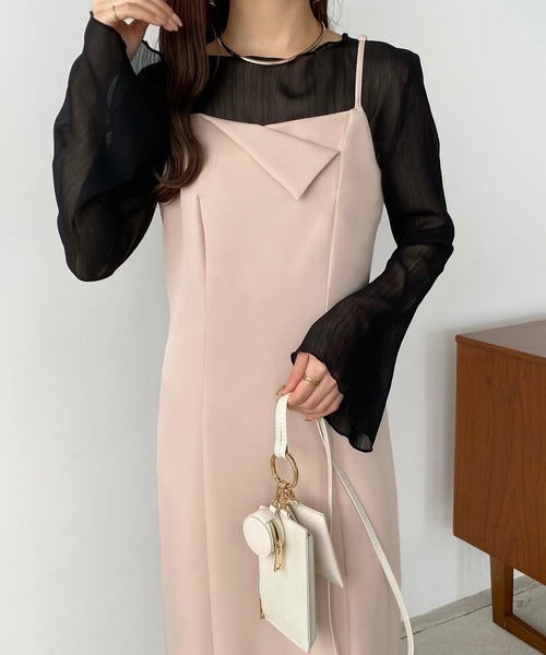 「callautia」 キャミソールワンピース X-LARGE ライトベージュ レディース_画像7