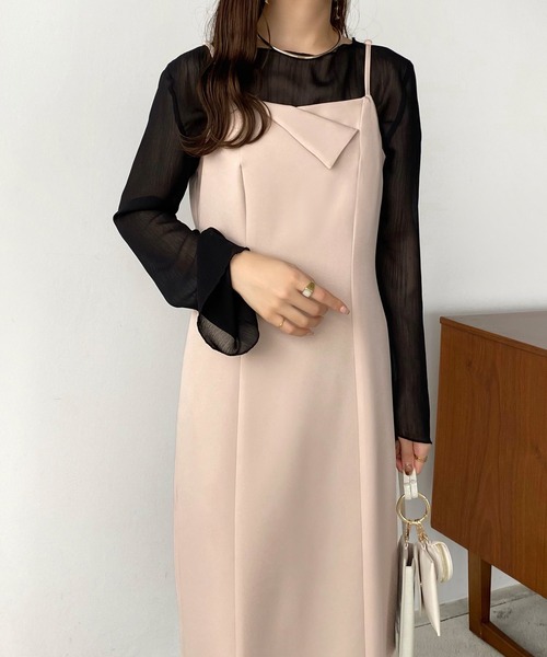 「callautia」 キャミソールワンピース X-LARGE ライトベージュ レディース_画像8