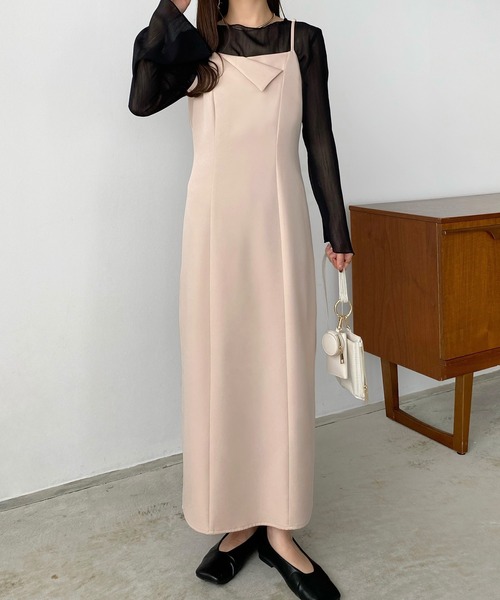 「callautia」 キャミソールワンピース X-LARGE ライトベージュ レディース_画像9