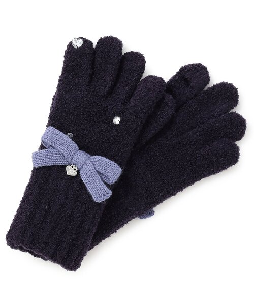 mezzo piano 手袋 リボン マシュマロニット 手袋 キッズ 子供 女の子