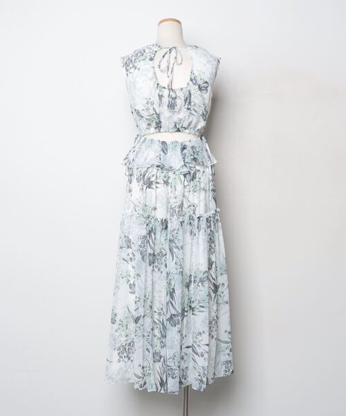 Her lip to 花柄ノースリーブワンピース S ホワイト レディース