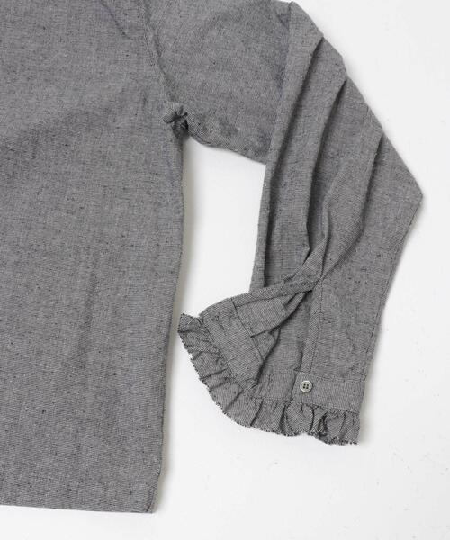 かぐれ ブラウス シャツ コットンシルクフリルブラウス レディース