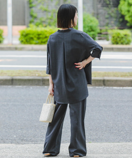 「ITEMS URBANRESEARCH」 半袖ブラウス FREE チャコールグレー レディース_画像6