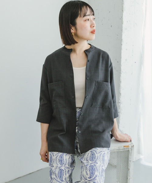 「ITEMS URBANRESEARCH」 半袖ブラウス FREE チャコールグレー レディース_画像7