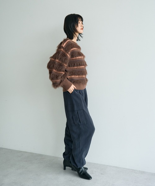 YECCA VECCA（イェッカヴェッカ） ニット セーター フェザーマルチ