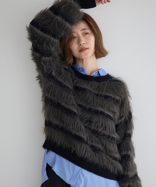 YECCA VECCA（イェッカヴェッカ） ニット セーター フェザーマルチ