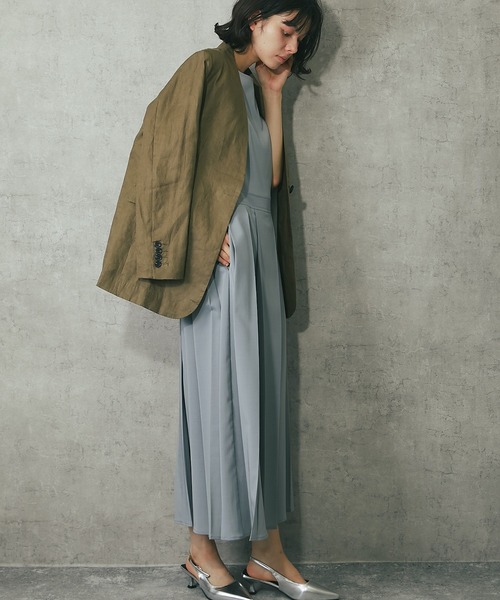 「SMILE ORCHID」 ノースリーブワンピース M グレー レディース_画像2