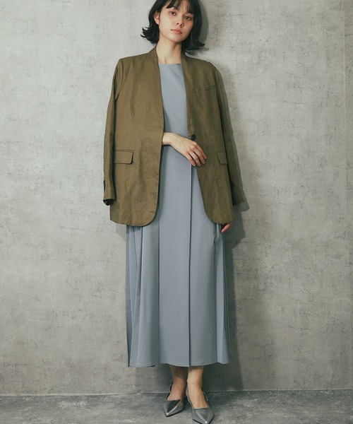 「SMILE ORCHID」 ノースリーブワンピース M グレー レディース_画像3