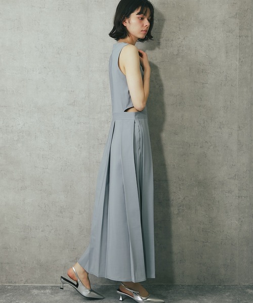 「SMILE ORCHID」 ノースリーブワンピース M グレー レディース_画像6