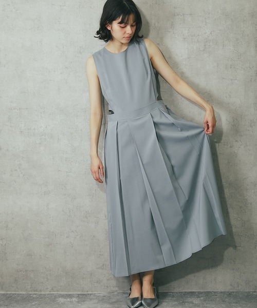 「SMILE ORCHID」 ノースリーブワンピース M グレー レディース_画像9