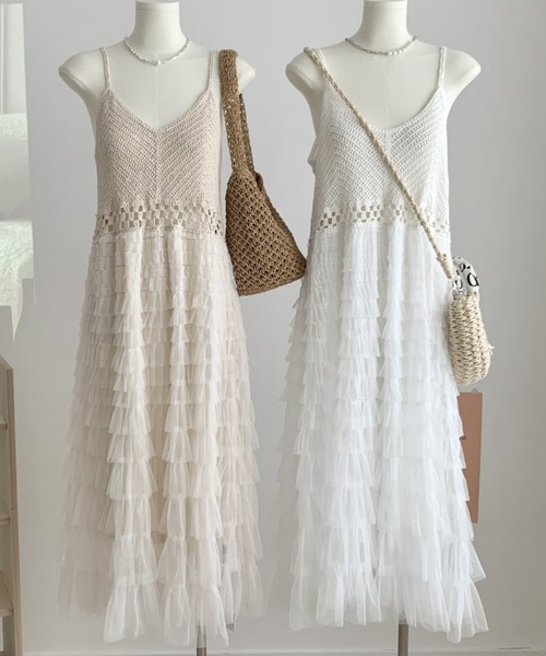 「DIAVEL」 キャミソールワンピース M ベージュ レディース_画像2