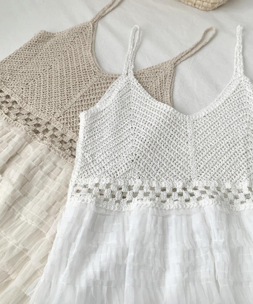 「DIAVEL」 キャミソールワンピース M ベージュ レディース_画像3