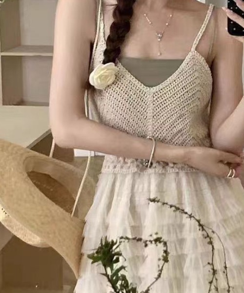 「DIAVEL」 キャミソールワンピース M ベージュ レディース_画像4