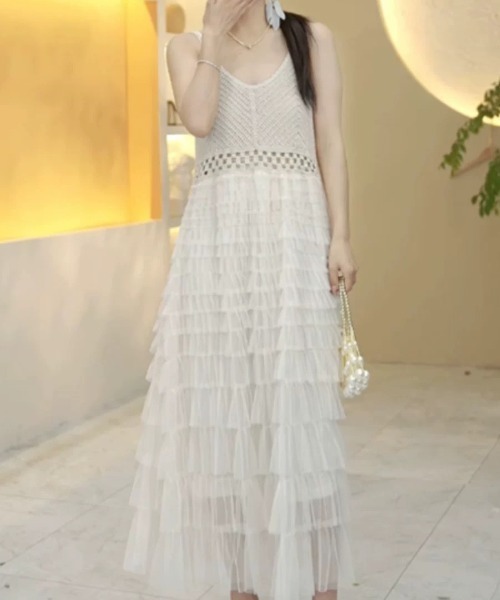 「DIAVEL」 キャミソールワンピース M ベージュ レディース_画像8