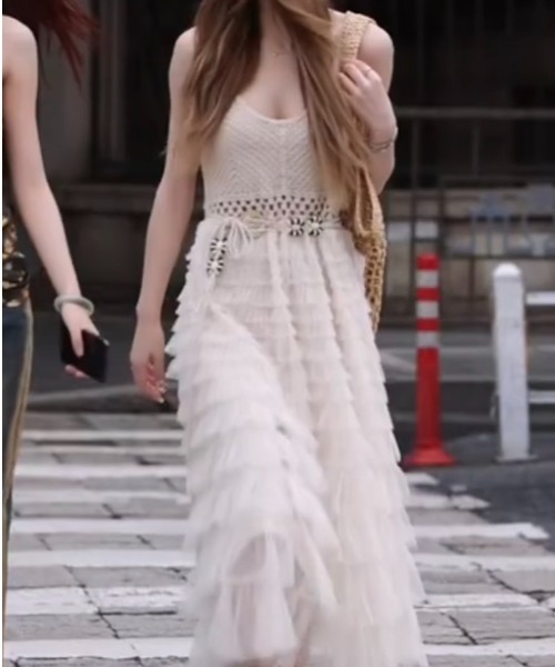 「DIAVEL」 キャミソールワンピース M ベージュ レディース_画像9