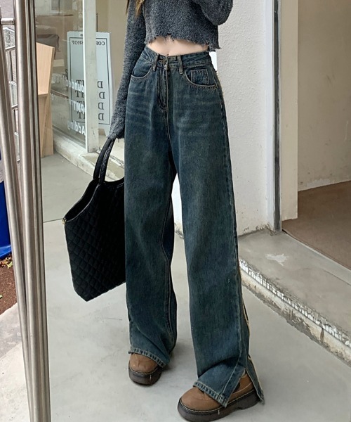 「by muni:r」 デニムパンツ SMALL ライトブルー レディース_画像2