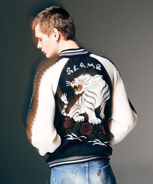 glamb（グラム） スカジャン White Tiger Knit Ska Jumper / ホワイト